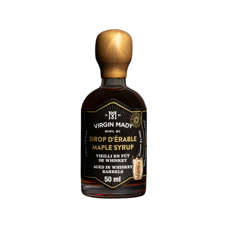 Sirop d’érable biologique vieilli 12 mois en fûts de Whiskey